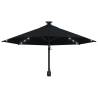 Wall-Mounted Parasol with LEDs - 300 cm Black | HipoMarket