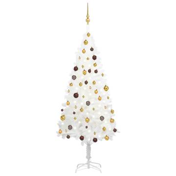 Pre-lit Artificial Christmas Tree with Ball Set - 180 cm White