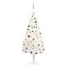 Artificial Pre-lit Christmas Tree with Ball Set White 180 cm Colour gold Size 180 x 90 cm Quantity in Package 1 Number of Branch Tips 