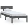 Grey Solid Wood Pine Bed Frame 90x190 cm - Modern Design