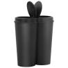 Duo Bin Trash Can Black 50L - Stylish Waste Separation