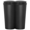 Duo Bin Trash Can Black 50L - Stylish Waste Separation