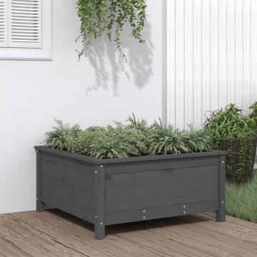 Garden Planter Grey - Solid Wood Pine 82.5x82.5x39 cm