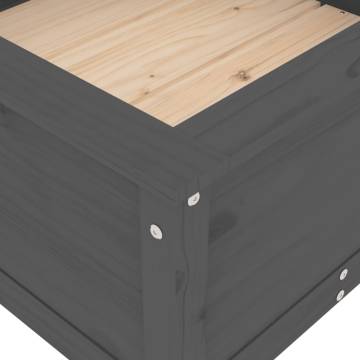 Garden Planter Grey - Solid Wood Pine 82.5x82.5x39 cm