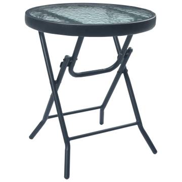 Bistro Table Black 40x46 cm - Elegant Steel & Glass Design