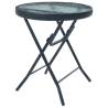 Bistro Table Black 40x46 cm - Elegant Steel & Glass Design