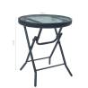 Bistro Table Black 40x46 cm - Elegant Steel & Glass Design