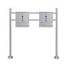 Double Mailbox on Stand - Sleek Stainless Steel Design