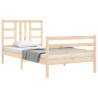 Solid Wood Bed Frame with Headboard - 90x200 cm | HipoMarket