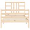 Solid Wood Bed Frame with Headboard - 90x200 cm | HipoMarket