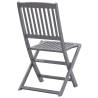 Folding Outdoor Chairs - 2 Pcs Solid Acacia Wood Set