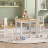 3 Piece Children Table and Chair Set White and Beige MDF Colour white and beige Model without bench 