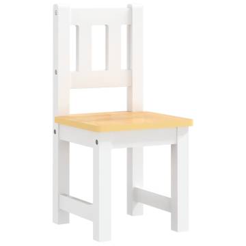 3 Piece Children Table and Chair Set - White & Beige MDF