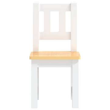 3 Piece Children Table and Chair Set - White & Beige MDF