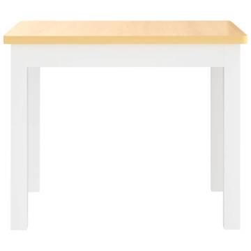 3 Piece Children Table and Chair Set - White & Beige MDF