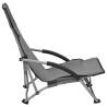 Folding Beach Chairs 2 pcs Grey Fabric - Comfortable & Sturdy