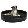 Dog Bed Black 90x79x20 cm Plush and Faux Leather Colour black Size 90 x 79 x 20 cm 