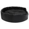 Luxury Dog Bed Black - Plush & Faux Leather 90x79x20 cm