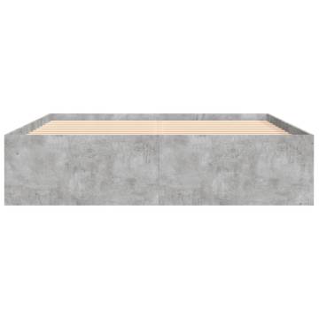 Concrete Grey Bed Frame 150x200 cm King Size - Modern Design