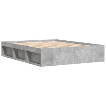 Concrete Grey Bed Frame 150x200 cm King Size - Modern Design