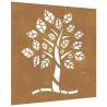 Garden Wall Decoration 55x55 cm Corten Steel Tree Design