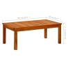 Garden Coffee Table - Solid Acacia Wood - 90x50x36 cm