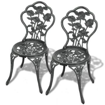 Bistro Chairs 2 pcs Cast Aluminium Green | Stylish Garden Seating