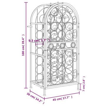 Wine Rack for 33 Bottles - Elegant Wrought Iron Storage