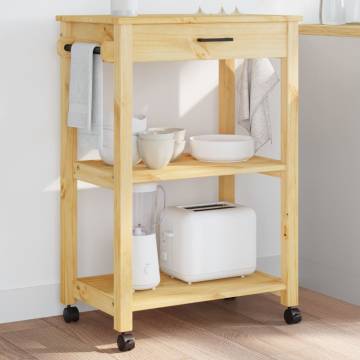 MONZA Solid Wood Kitchen Trolley - 60x40x90 cm