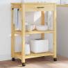 Kitchen Trolley MONZA 60x40x90 cm Solid Wood Pine Colour brown Size 60 x 40 x 90 cm 