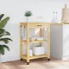 MONZA Solid Wood Kitchen Trolley - 60x40x90 cm