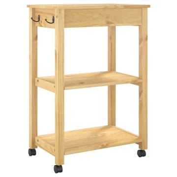 MONZA Solid Wood Kitchen Trolley - 60x40x90 cm