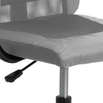 Office Chair Grey Mesh Fabric & Faux Leather - Comfort Upgrade