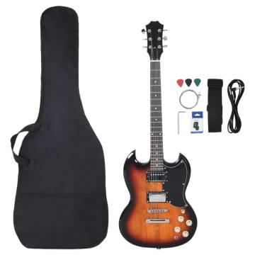 Beginner Electric Guitar with Bag - Brown & Black 39" | Hipo Market