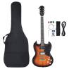 Beginner Electric Guitar with Bag - Brown & Black 39" | Hipo Market