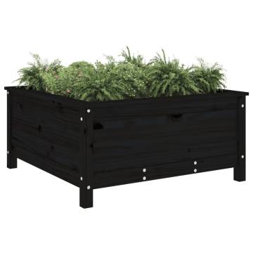 Garden Planter Black 82.5x82.5x39 cm Solid Wood Pine