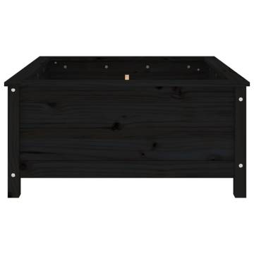 Garden Planter Black 82.5x82.5x39 cm Solid Wood Pine