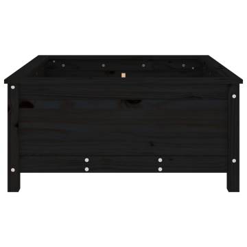 Garden Planter Black 82.5x82.5x39 cm Solid Wood Pine