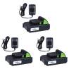 3 Piece Cordless Garden Power Tool Set with Chargers & Batteries