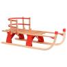 Folding Snow Sledge with Backrest 119 cm Wood Colour red Model with backrest 