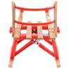 Folding Snow Sledge with Backrest - 119 cm Wooden Sledge