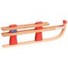 Folding Snow Sledge with Backrest - 119 cm Wooden Sledge