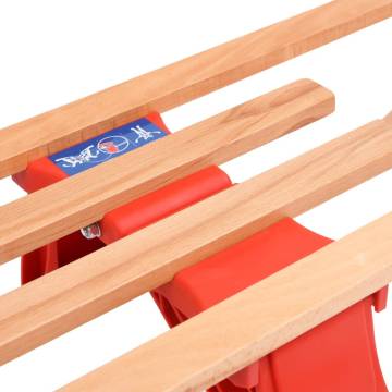 Folding Snow Sledge with Backrest - 119 cm Wooden Sledge