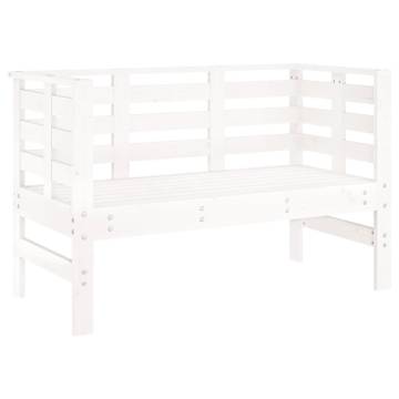 Garden Bench White - Solid Pine Wood 111.5x53x71 cm