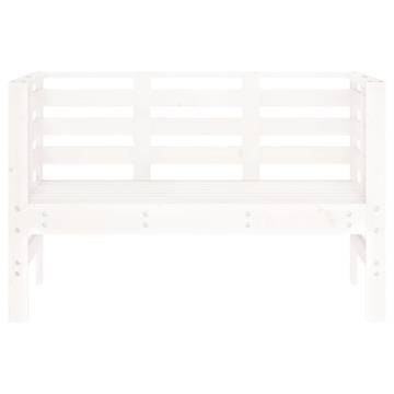 Garden Bench White - Solid Pine Wood 111.5x53x71 cm