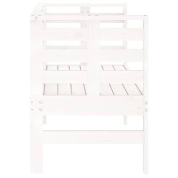 Garden Bench White - Solid Pine Wood 111.5x53x71 cm