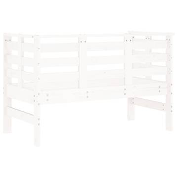 Garden Bench White - Solid Pine Wood 111.5x53x71 cm