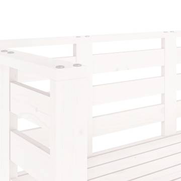 Garden Bench White - Solid Pine Wood 111.5x53x71 cm