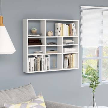 Wall Shelf White 90x16x78 cm - Stylish Engineered Wood