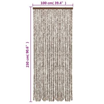 Fly Curtain Taupe & White 100x230 cm | Insect Protection